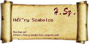 Háry Szabolcs névjegykártya
